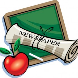 chalkboard and newspaper
